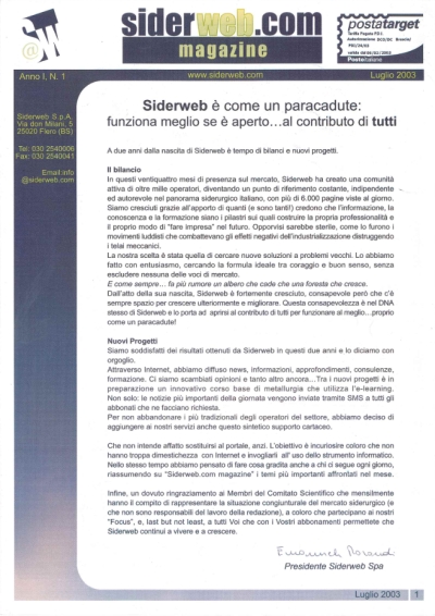 Siderweb magazine N°1